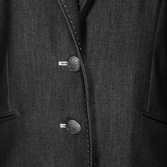 Kasper Women's Blazer Gray Two Button Stretch Lined Career Work Suit Jacket 12 - Picture 4 of 9